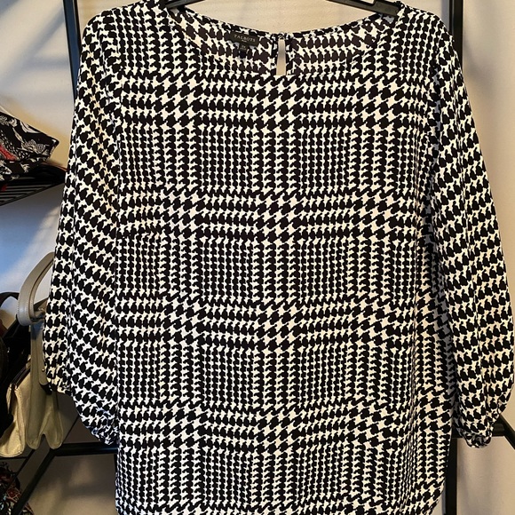 Tess’s Plus Boutique - Talbots 2X Houndstooth Blouse - Picture 1 of 4